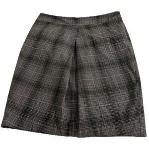 Y2K The Limited purple & grey plaid pencil skirt M Box Pleat Zip Office Preppy